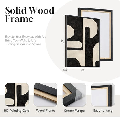 Large Framed Abstract Set of 2 Wall Art - Image 5