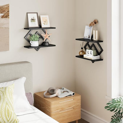 ELYKEN Floating Shelves for Wall, 2-Tier Wall Mounted Storage Shelves for Books - Image 8