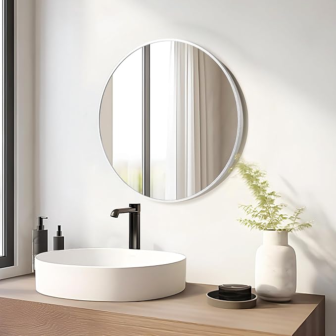 Fabuday Silver Circle Mirror for Wall 26 inch - Image 4