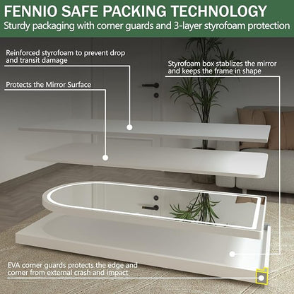 FENNIO Full Length Mirror with Lights, Free Standing Lighted Floor Mirror - Image 9