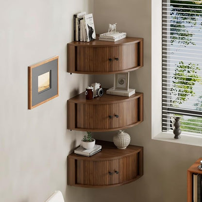 Corner Shelves Wall Cabinet Set of 3, Floating Corner Shelf Organizer - Image 7