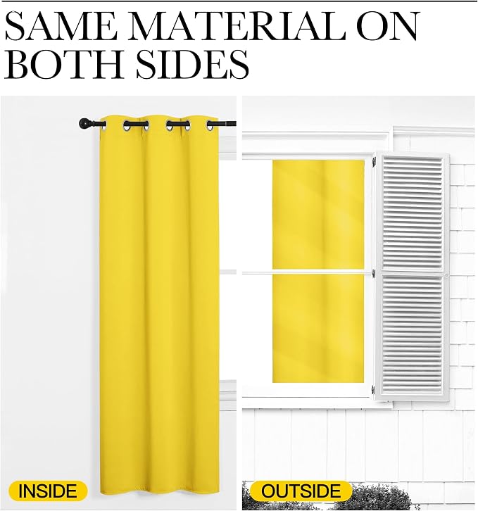 NICETOWN Bright Yellow Curtains 90" Long - Image 6