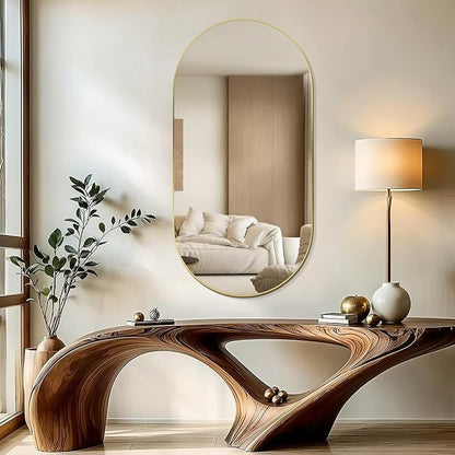 Oval Full Length Mirror, Ultra-Clear Explosion-Proof Dressing Mirror, Simple & by TheiaMo