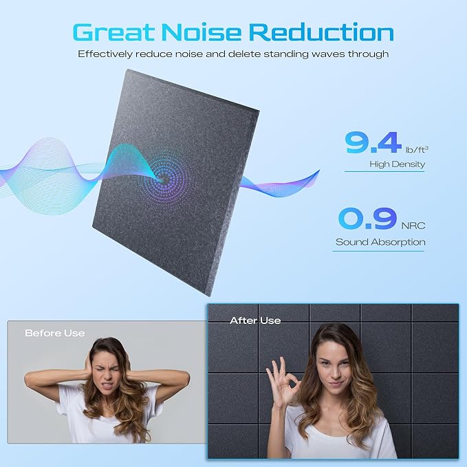 18 Pack Acoustic Panels for Walls, Sound Absorbing Foam Panels for Home & - Image 3