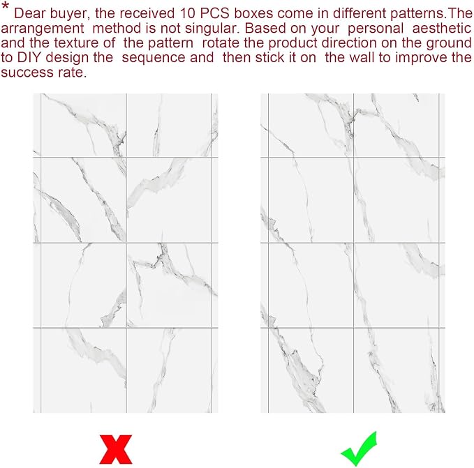 22pcs Thick Marble Peel and Stick Waterproof Wall Panels, Heat-Resistant - Image 8