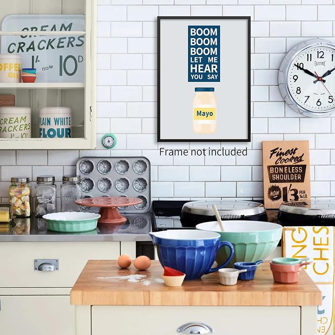 Kitchen Canvas Wall Art Vintage Mayonaise Jar Prints Funny Kitchen Signs - Image 4