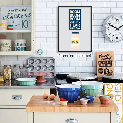 Kitchen Canvas Wall Art Vintage Mayonaise Jar Prints Funny Kitchen Signs - Image 4