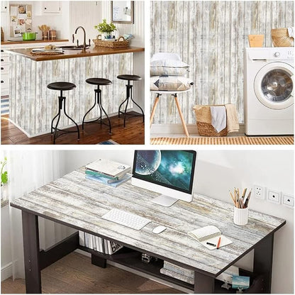 Arthome 23.6x200'' Gray Rustic Wood Contact Paper Peel and Stick Self-Adhesive - Image 5