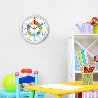 XFM Colorful Kids Wall Clocks Battery Operated 10 inch Silent Non Ticking Funny - Image 3