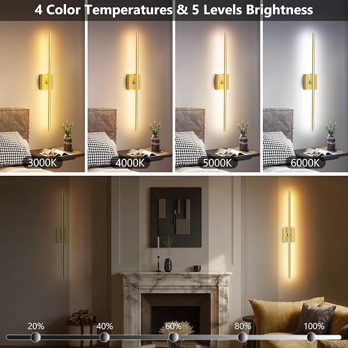 Eneru Battery Operated Wall Sconce Lights - 10000mAh Rechargeable Wireless Wall - Image 8