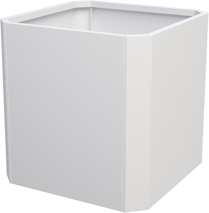 Steel Planter Box-20"x20"x20"-Large Square Planter Box-Outdoor Indoor-Cube Steel Planter Heavy Duty White Metal Planter Flower Pot Commercial Residential for Home Garden Porch Hotel Patio