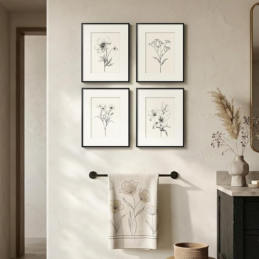 Framed Black and White Botanical Wall Art by Cuspin
