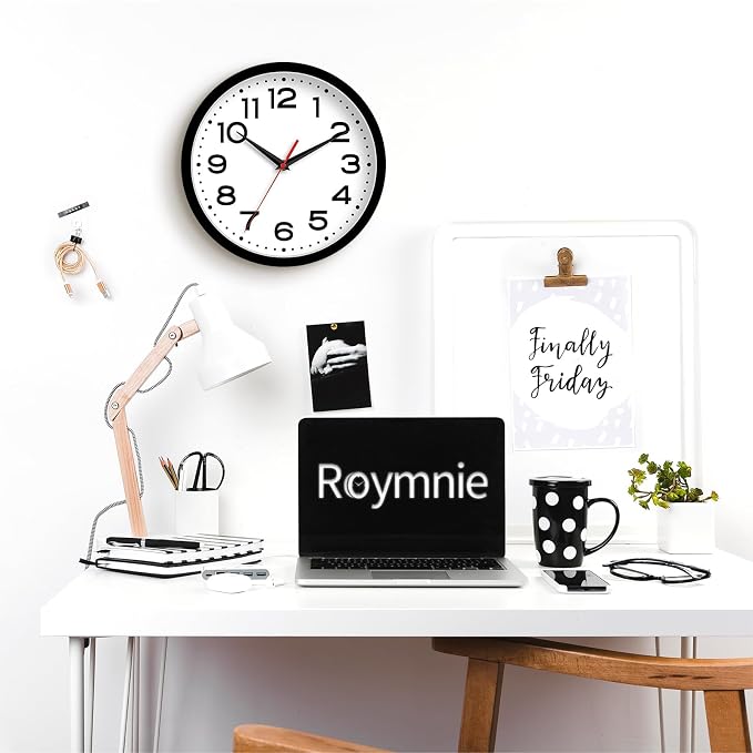 Roymnie Wall Clock Silent Non-Ticking Modern Clock Battery Operated 14 Inch - Image 5