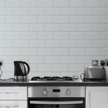 AULIGET 20-Piece Brushed Metal Peel and Stick Backsplash Tile, Laundry Room - Image 2