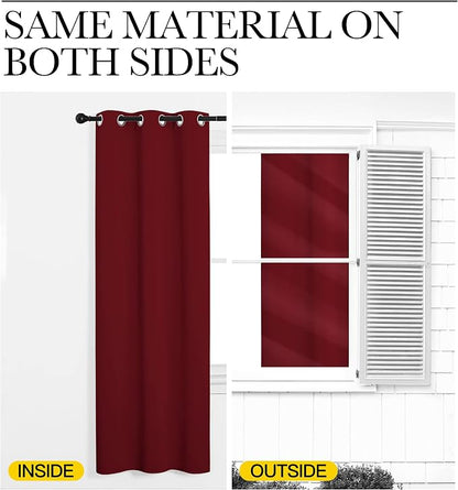 NICETOWN Burgundy Red Blackout Curtains 120 inches Length - Image 5