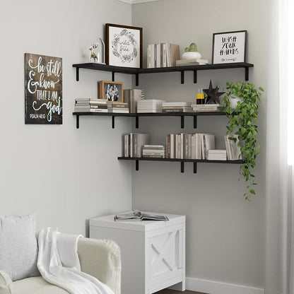DOLLFIO Floating Shelves, 8 Sets Wooden Floating Shelves - Image 6