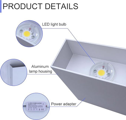 KICAAO LED Wall Sconces Set of Two, 12W Modern Wall Lamp, Hardwired Aluminum - Image 5