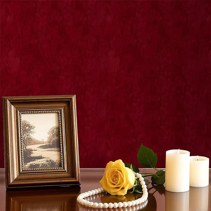 30"x160" Large Size Dark Red Contact Paper Self Adhesive Velvet Wallpaper Peel - Image 7