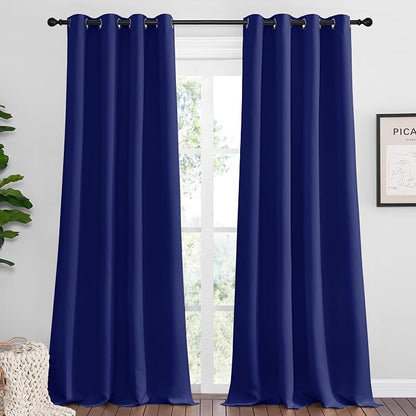 NICETOWN Navy Blue Blackout Curtains 90 inches Length by NICETOWN
