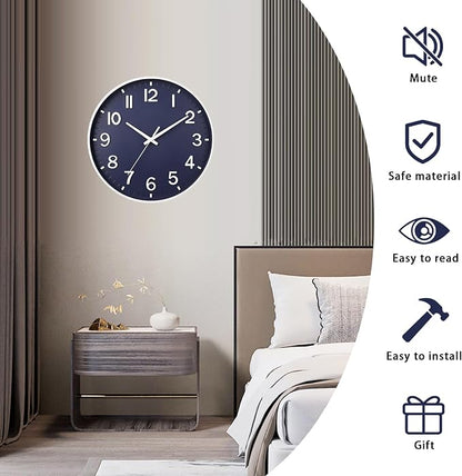 HZDHCLH Wall Clocks Battery Operated, Wall Clock Navy Blue, 10 inch Wall Clock - Image 4
