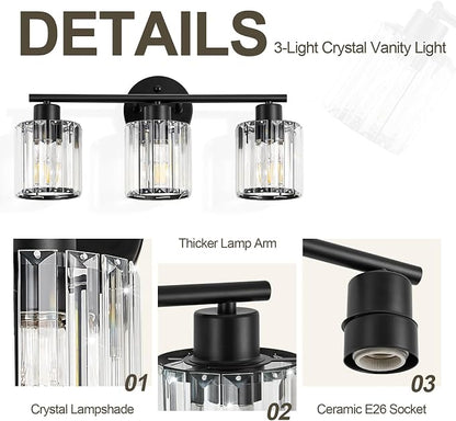 Crystal Bathroom Light Fixtures, Bathroom Lighting Fixtures Over Mirror - Image 4