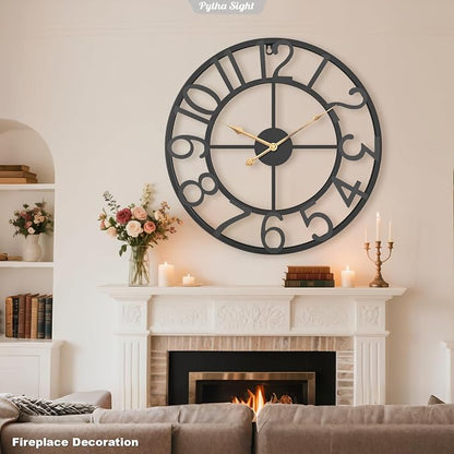 Pytha Sight 24 Inch Large Oversized Farmhouse Modern Decorative Wall Clock - Image 6