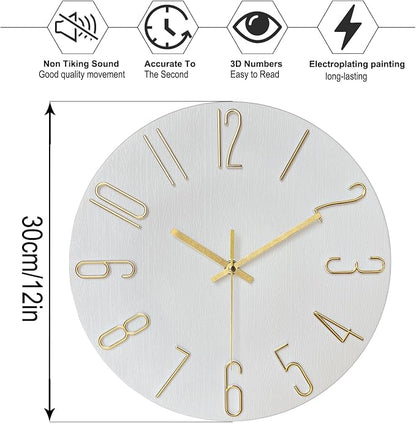 AIRUIFU Wall Clock 12 Inch Silent Non-Ticking Modern Clocks Battery Operated - Image 4