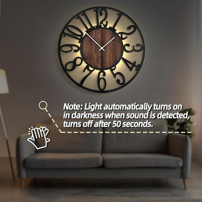 LEIKE Large Wall Clocks with Night Light Battery Operated, Silent Non Ticking - Image 5