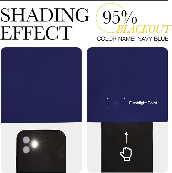 NICETOWN Navy Blue Blackout Curtains 96 inches Length - Image 4
