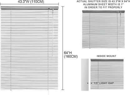 YIIBAII Mini Blinds Suitable for 44" W x 64" H Windows 1" Aluminum Horizontal - Image 6