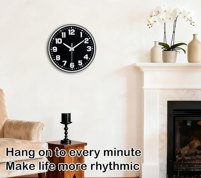 Modern Silent Wall Clock, 12 Inch Non-Ticking Battery Operated Clock, Round - Image 2