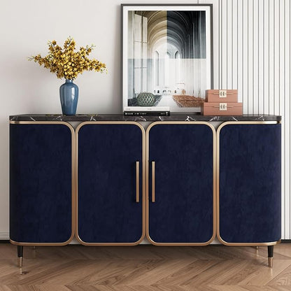 YENHOME 30"X393" Self Adhesive Blue Felt Fabric Wallpaper Peel and Stick Blue - Image 3