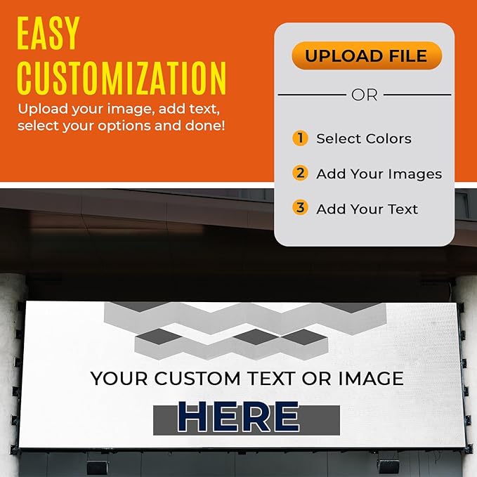 Personalized Passion Vinyl Banner 1' x 4' - Customized Banner for Business, Graduation, Birthday Parties, Indoor Outdoor Use - Full Color 13oz Vinyl Custom Signs with HD Printed Text, Photos and More
