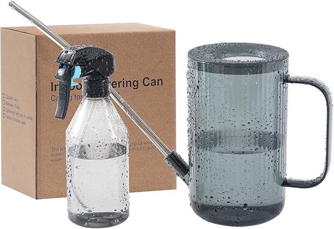 Indoor Plant Watering Can(34oz), Watering Can for Indoor Plants, Flowers, Succulents, with Plant Mister Spray Bottle(10oz)