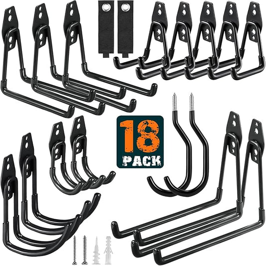 HUPBIPY 18 Pack Garage Hooks Heavy Duty Utility Steel by HUPBIPY