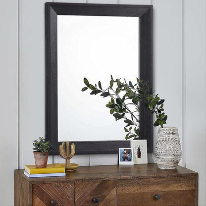 AAZZKANG Black Mirrors for Wall Rectangle Wood Framed Large 28"x20" Decorative - Image 3