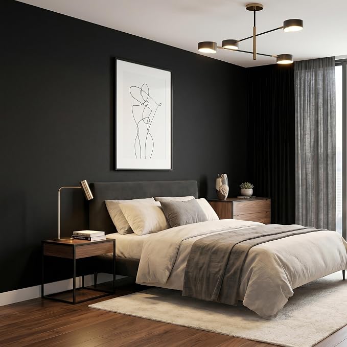 FUKU MON 24"x394" Black Wallpaper Peel and Stick Black Contact Paper Matte - Image 3
