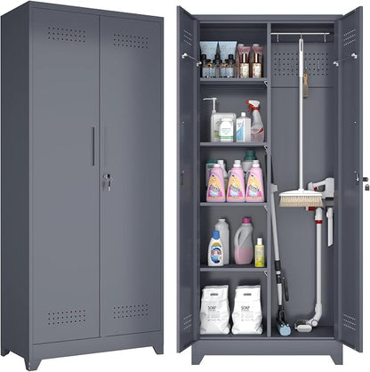 GREATMEET 72.8" H Tall Metal Garage Storage Cabinet by GREATMEET