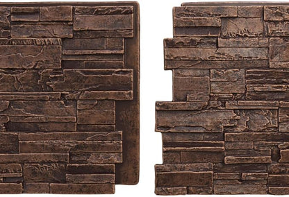 EverStone Cascade Faux Stone Panel, 48 5/8"W x 24 3/4"H x 1 1/4"D, Sequoia - Image 8