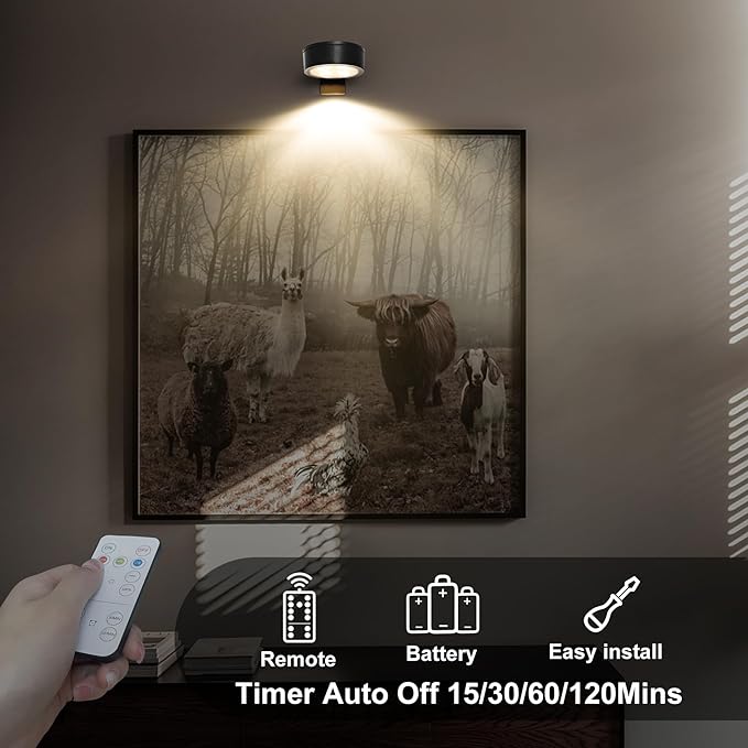 6-Pack Battery Operated Picture Light Magnetic Painting Light - Image 4