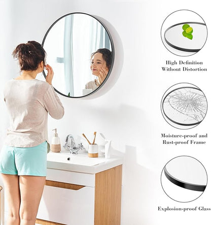 NEWBULIG Round Bathroom Mirror for Over Sink, 36 Inch Wall Mount Vanity Circle - Image 5