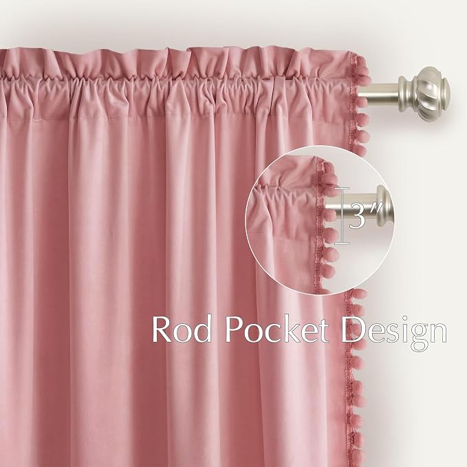 NICETOWN Blush Pink Velvet Curtains 84" Long - Image 6