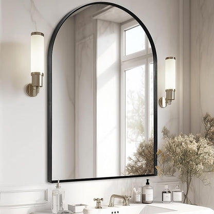 Large Black Arched Mirror, Arched Top Bathroom Vanity Mirror - Image 6