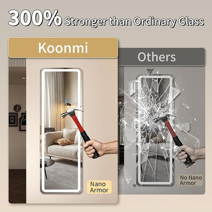 Koonmi LED Full Length Mirror, Lighted Floor Mirrors - Image 3