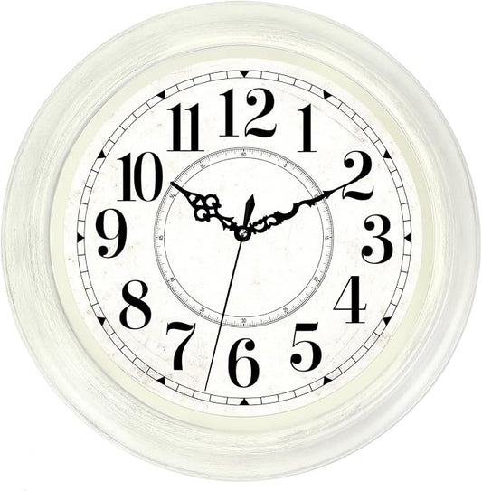 Vintage Wall Clock 16 Inch Quartz Silent Non-Ticking Analog Clock Battery by Comfytune