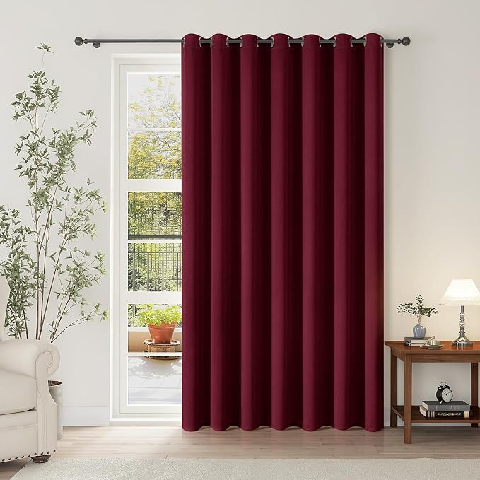 ChrisDowa Room Divider Curtain 120 Inches Long, Wide Blackout Sliding Door by ChrisDowa