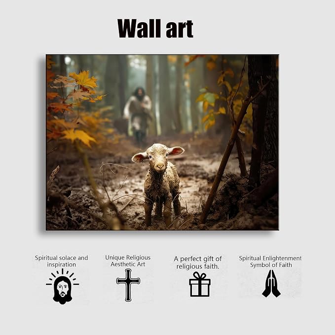 Ploceiny large artwork for wall Baptism wall art gifts for prayer room Jesus - Image 7