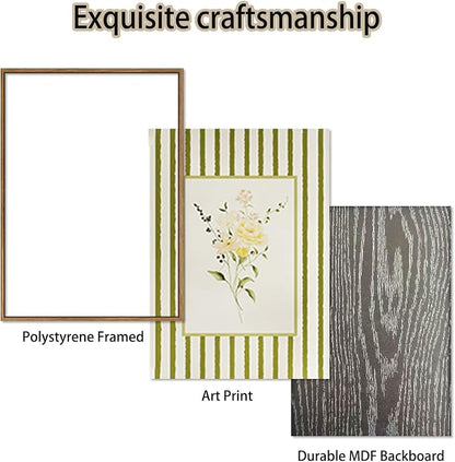 KISSFOX 3 Piece Framed Wall Art Floral Wall Decor Wildflower Canvas Wall Art - Image 5
