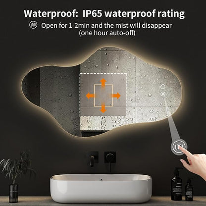 55″x31.5″ Modern Irregular LED Bathroom Mirror - Image 8