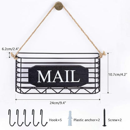 SRIWATANA Mail Key Holder for Wall, Mail Organizer Wall Mount, Small Size - Image 7